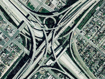 Развязка шоссе I-710 и I-105, Лос Анджелес, Калифорния, США