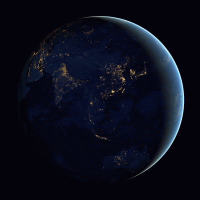 Огни ночной земли, вид из космоса 2012